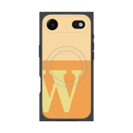 プレミアムスクエアケース with MagSafe［ オリジナル - initial two tone - W orange ］