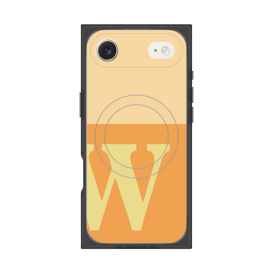 プレミアムスクエアケース with MagSafe［ オリジナル - initial two tone - W orange ］
