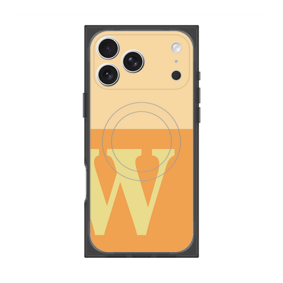 プレミアムスクエアケース with MagSafe［ オリジナル - initial two tone - W orange ］