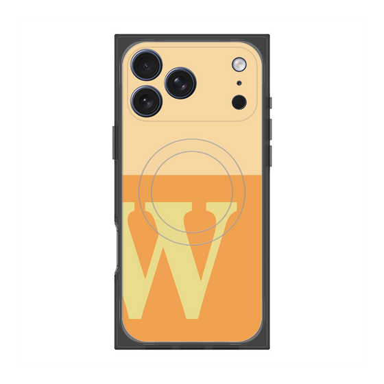 プレミアムスクエアケース with MagSafe［ オリジナル - initial two tone - W orange ］