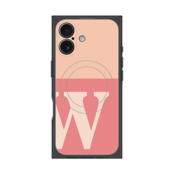 プレミアムスクエアケース with MagSafe［ オリジナル - initial two tone - W pink ］
