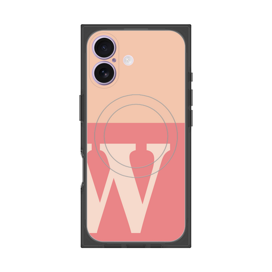 プレミアムスクエアケース with MagSafe［ オリジナル - initial two tone - W pink ］