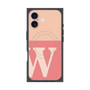 プレミアムスクエアケース with MagSafe［ オリジナル - initial two tone - W pink ］