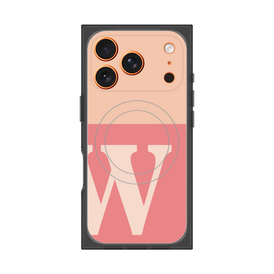 プレミアムスクエアケース with MagSafe［ オリジナル - initial two tone - W pink ］