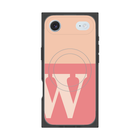 プレミアムスクエアケース with MagSafe［ オリジナル - initial two tone - W pink ］