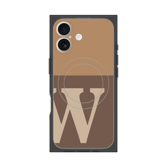 プレミアムスクエアケース with MagSafe［ オリジナル - initial two tone - W brown ］
