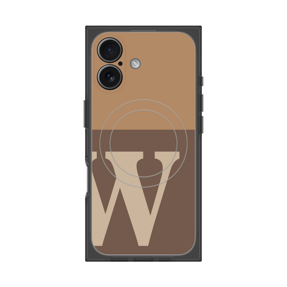 プレミアムスクエアケース with MagSafe［ オリジナル - initial two tone - W brown ］