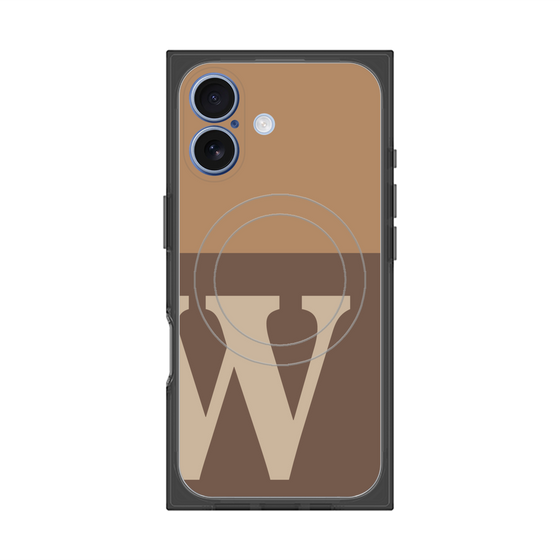 プレミアムスクエアケース with MagSafe［ オリジナル - initial two tone - W brown ］