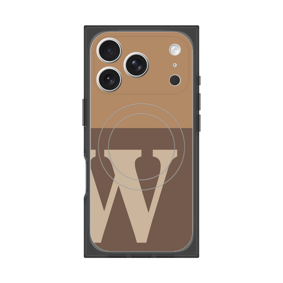 プレミアムスクエアケース with MagSafe［ オリジナル - initial two tone - W brown ］