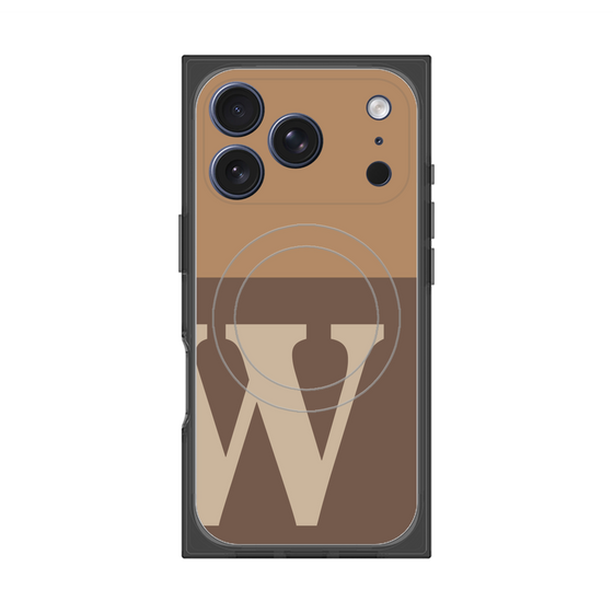 プレミアムスクエアケース with MagSafe［ オリジナル - initial two tone - W brown ］