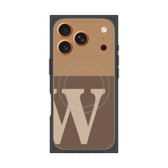プレミアムスクエアケース with MagSafe［ オリジナル - initial two tone - W brown ］