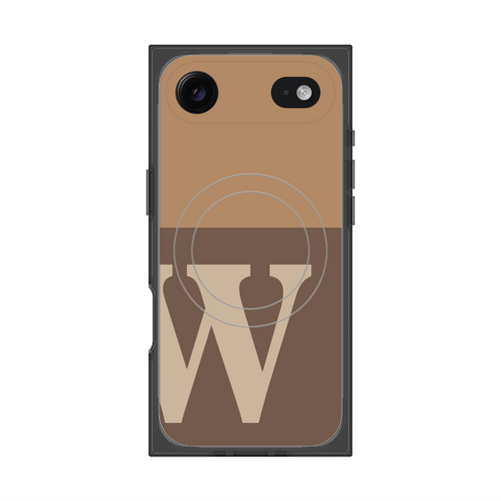プレミアムスクエアケース with MagSafe［ オリジナル - initial two tone - W brown ］