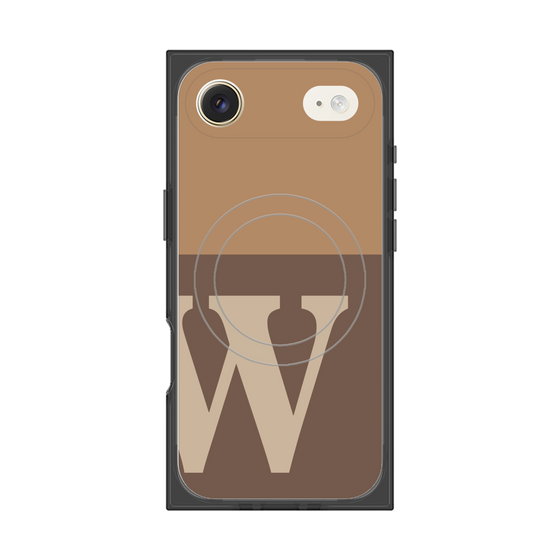 プレミアムスクエアケース with MagSafe［ オリジナル - initial two tone - W brown ］