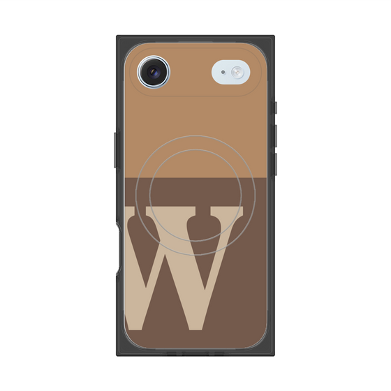 プレミアムスクエアケース with MagSafe［ オリジナル - initial two tone - W brown ］
