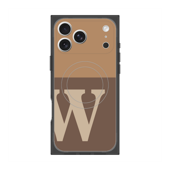 プレミアムスクエアケース with MagSafe［ オリジナル - initial two tone - W brown ］