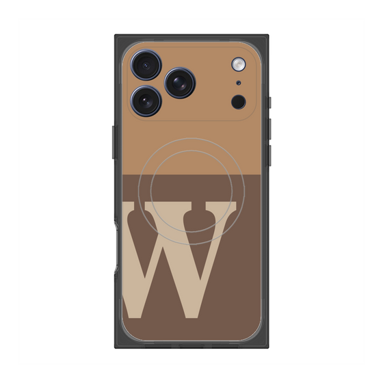 プレミアムスクエアケース with MagSafe［ オリジナル - initial two tone - W brown ］