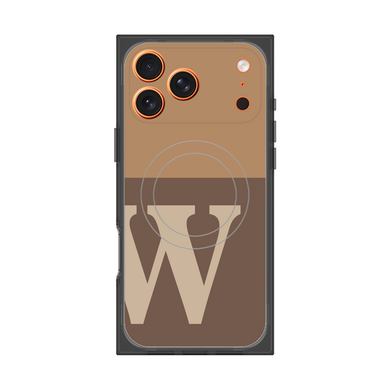 プレミアムスクエアケース with MagSafe［ オリジナル - initial two tone - W brown ］