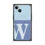 プレミアムスクエアケース with MagSafe［ オリジナル - initial two tone - W blue ］