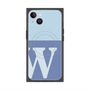 プレミアムスクエアケース with MagSafe［ オリジナル - initial two tone - W blue ］
