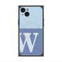 プレミアムスクエアケース with MagSafe［ オリジナル - initial two tone - W blue ］