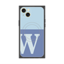プレミアムスクエアケース with MagSafe［ オリジナル - initial two tone - W blue ］