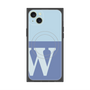 プレミアムスクエアケース with MagSafe［ オリジナル - initial two tone - W blue ］