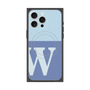 プレミアムスクエアケース with MagSafe［ オリジナル - initial two tone - W blue ］