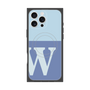 プレミアムスクエアケース with MagSafe［ オリジナル - initial two tone - W blue ］