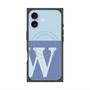プレミアムスクエアケース with MagSafe［ オリジナル - initial two tone - W blue ］