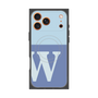 プレミアムスクエアケース with MagSafe［ オリジナル - initial two tone - W blue ］