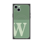 プレミアムスクエアケース with MagSafe［ オリジナル - initial two tone - W green ］