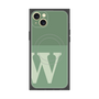 プレミアムスクエアケース with MagSafe［ オリジナル - initial two tone - W green ］