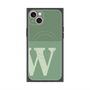 プレミアムスクエアケース with MagSafe［ オリジナル - initial two tone - W green ］