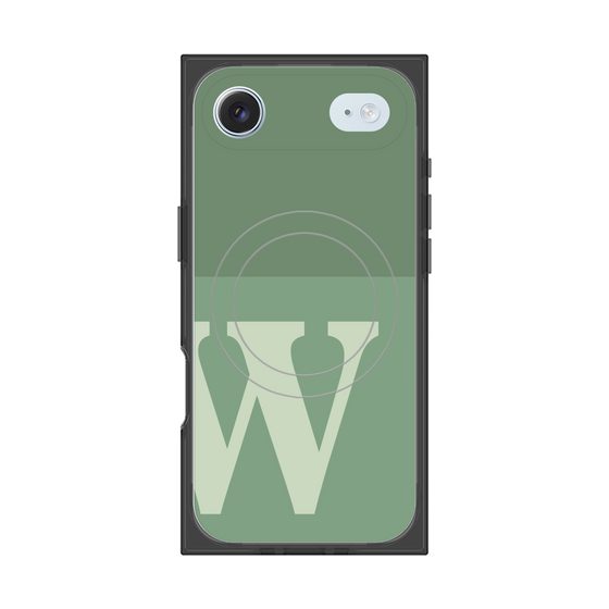 プレミアムスクエアケース with MagSafe［ オリジナル - initial two tone - W green ］