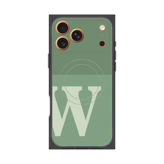 プレミアムスクエアケース with MagSafe［ オリジナル - initial two tone - W green ］