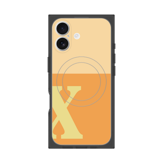 プレミアムスクエアケース with MagSafe［ オリジナル - initial two tone - X orange ］