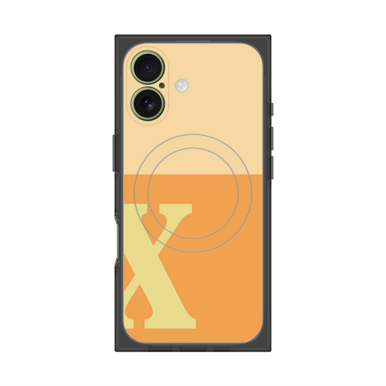 プレミアムスクエアケース with MagSafe［ オリジナル - initial two tone - X orange ］