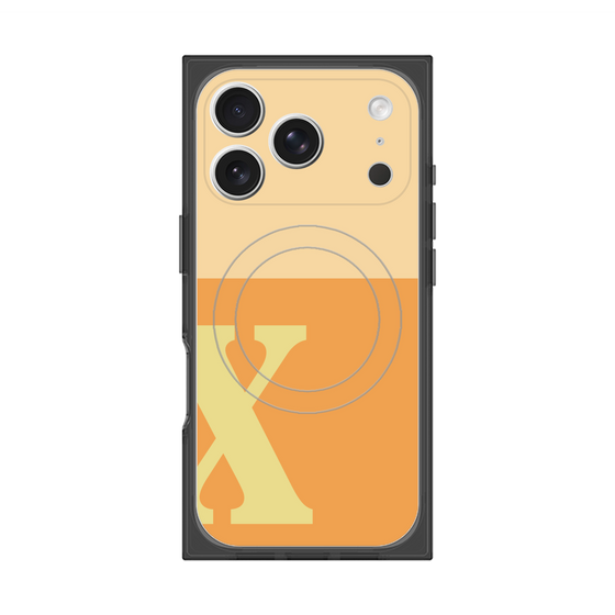プレミアムスクエアケース with MagSafe［ オリジナル - initial two tone - X orange ］