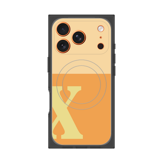 プレミアムスクエアケース with MagSafe［ オリジナル - initial two tone - X orange ］
