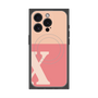 プレミアムスクエアケース with MagSafe［ オリジナル - initial two tone - X pink ］