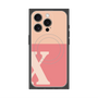 プレミアムスクエアケース with MagSafe［ オリジナル - initial two tone - X pink ］