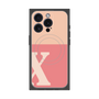 プレミアムスクエアケース with MagSafe［ オリジナル - initial two tone - X pink ］