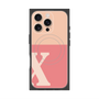 プレミアムスクエアケース with MagSafe［ オリジナル - initial two tone - X pink ］