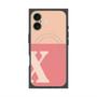 プレミアムスクエアケース with MagSafe［ オリジナル - initial two tone - X pink ］