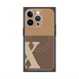 プレミアムスクエアケース with MagSafe［ オリジナル - initial two tone - X brown ］