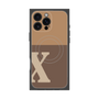 プレミアムスクエアケース with MagSafe［ オリジナル - initial two tone - X brown ］