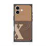 プレミアムスクエアケース with MagSafe［ オリジナル - initial two tone - X brown ］