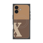 プレミアムスクエアケース with MagSafe［ オリジナル - initial two tone - X brown ］