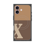 プレミアムスクエアケース with MagSafe［ オリジナル - initial two tone - X brown ］