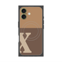 プレミアムスクエアケース with MagSafe［ オリジナル - initial two tone - X brown ］